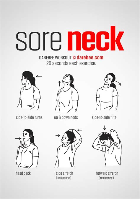 Sore Neck workout. | Neck exercises, Office exercise, Fitness tips