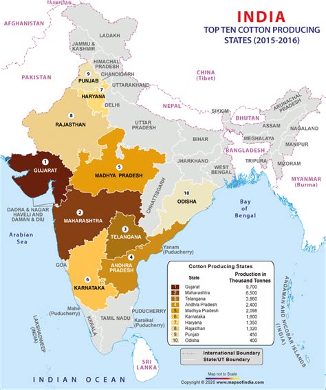 India Cotton Map | States of india, India map, India