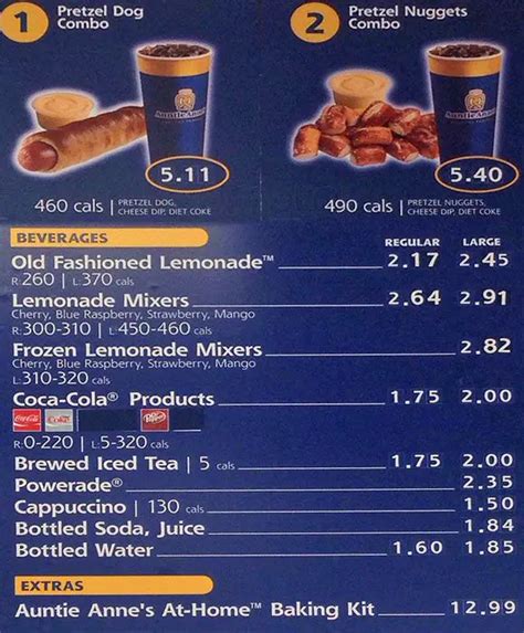 Auntie Anne's Menu, Menu for Auntie Anne's, University City ...