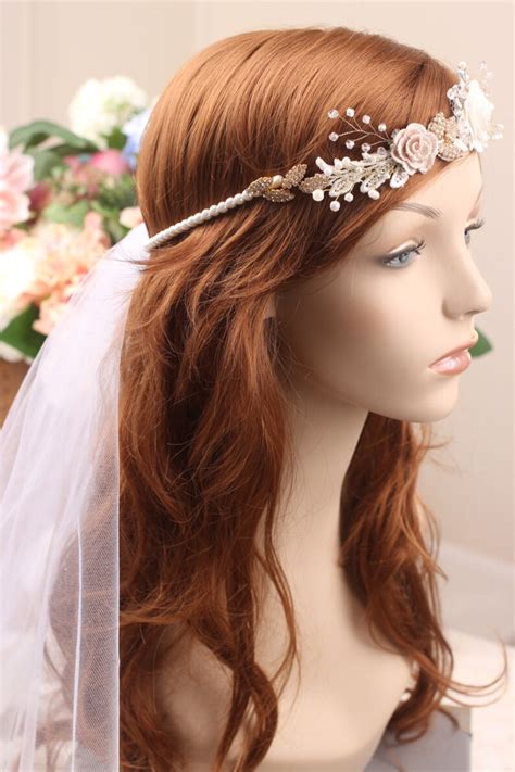 Wedding Headband Flower Headband Bridal Accessories Wedding - Etsy