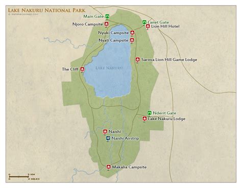 Lake Nakuru Map – Detailed Map of Lake Nakuru National Park