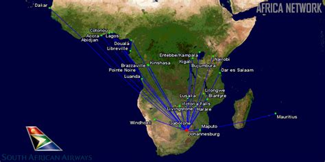 South African Airways Route Map - Maping Resources