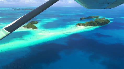 Aerial view of atolls and islands, Palau, Micronesia, Oceania, Pacific ...