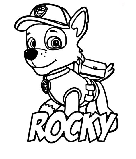 Rocky Paw Patrol Printable coloring page - Download, Print or Color ...