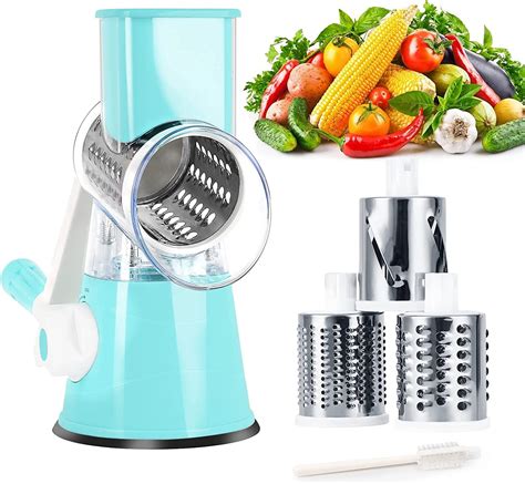 Ktinnead Rotary Cheese Grater Manual Cheese Grater with Handle 3 ...