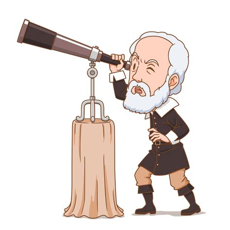 Cartoon character of Galileo the astronomer. 5005398 Vector Art at Vecteezy