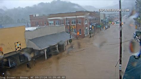 Town of Boone floods in the Blue Ridge Mountains of Western North ...