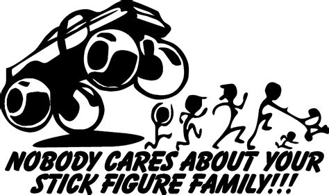 Nobody Cares About Your Stick Figure Family Decal