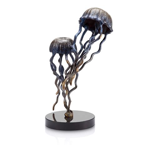 SPI Jellyfish Pair on Base Brass Sculpture - American Bronzes