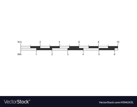 Map bar scale with kilometers and miles ratio Vector Image