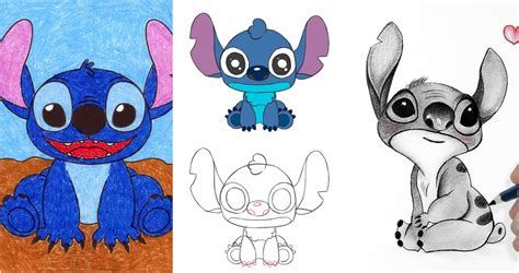 15 Easy Stitch Drawing Ideas - How to Draw Stitch