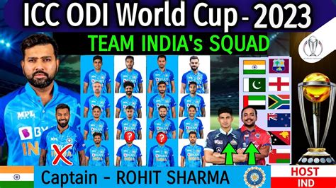 Icc World Cup 2023 India Team Squad Cricket World Cup 2023 Details Team ...