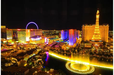 Las Vegas Skyline Night Wall Mural