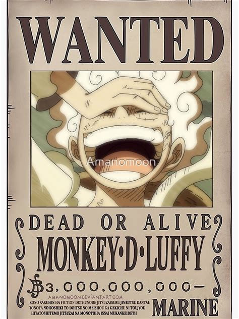 Poster « Monkey D Luffy Gear 5 Nika Wanted Bounty », par Amanomoon ...