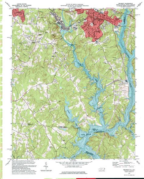 Belmont topographic map, NC, SC - USGS Topo Quad 35081b1