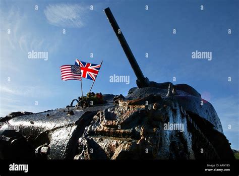 Sherman tank memorial at Torcross Devon UK Stock Photo - Alamy