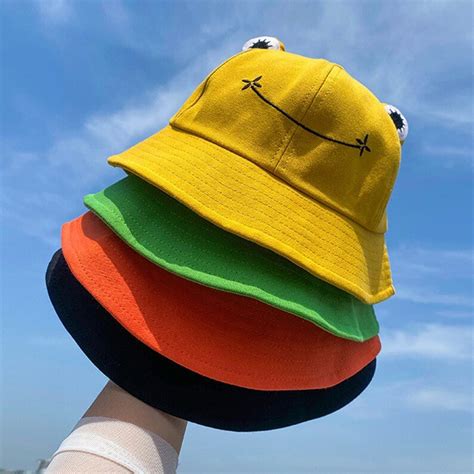 Frog Hat Kawaii Cute Frog Bucket Hat Aesthetic Women Outdoor - Etsy