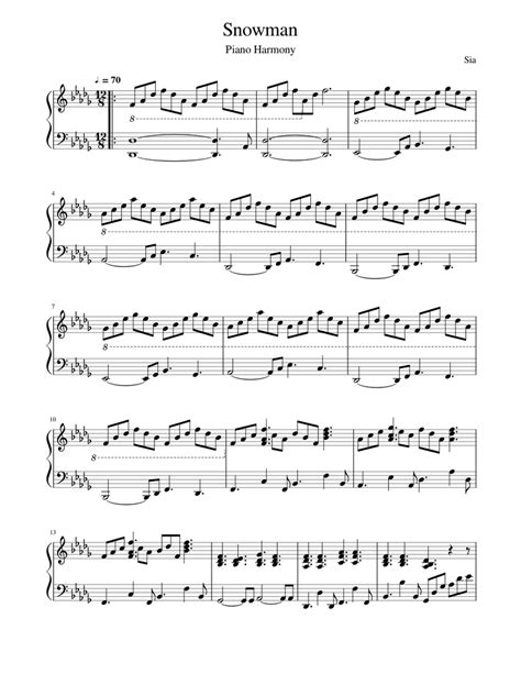 Snowman by Sia Sheet music for Piano (Solo) | Musescore.com