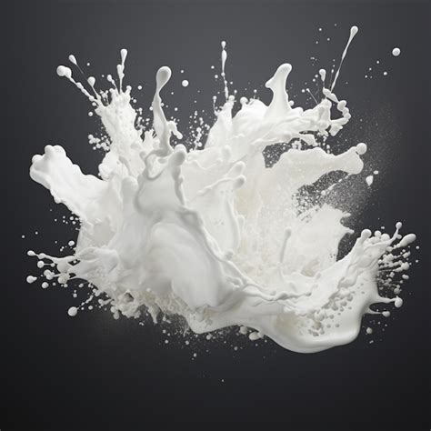 Premium AI Image | a splash of white milk is shown with a splash of ...