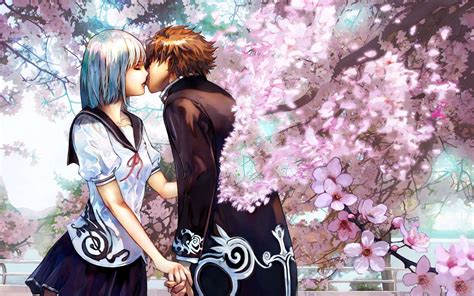 Anime Kiss Wallpaper - Love Anime Cute Couple (#130416) - HD Wallpaper ...