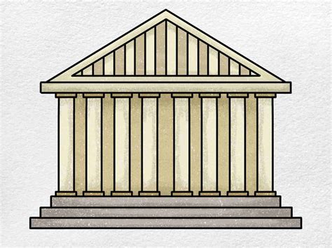 Parthenon Drawing (easy) - HelloArtsy