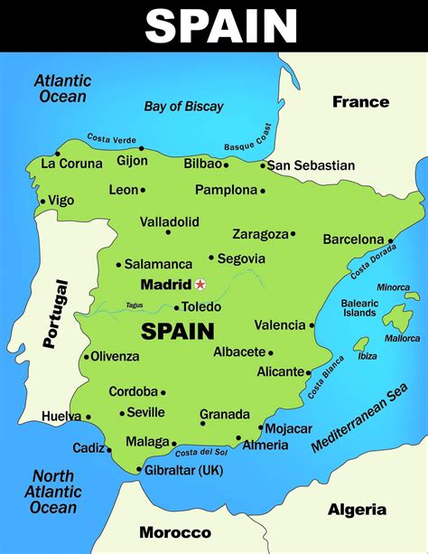 Map of Spain - Guide of the World