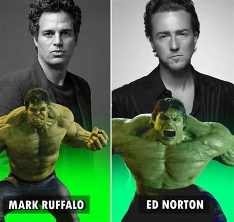 Edward Norton Hulk Vs Mark Ruffalo Hulk