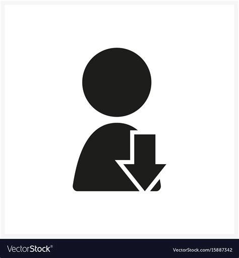 User vote down icon in simple black design Vector Image