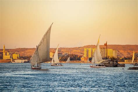 Sunset on the Nile River, Egypt. Stock Image - Image of pharaoh, dusk ...