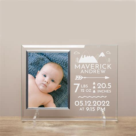 Baby Picture Frame Personalized Engraved Baby Birth Stats Picture Frame ...