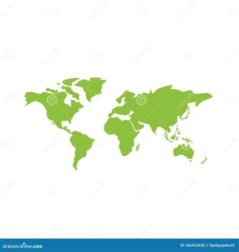 Green World Map Illustration. Isolated Vector Illustration Stock ...