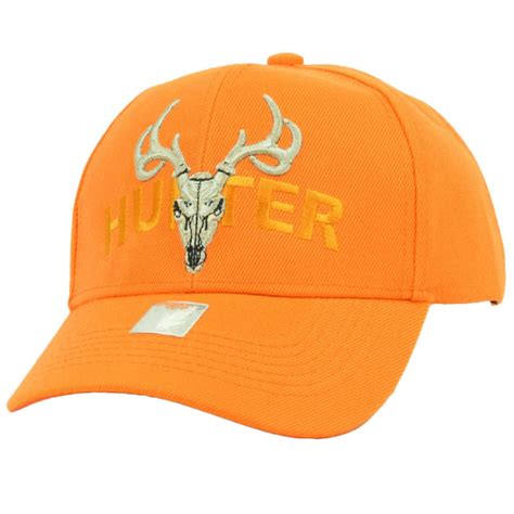 Hunter Fluorescent Orange Hunting Hat Cap Adjustable Curved Bill ...