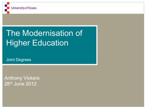 The Modernisation of Higher Education