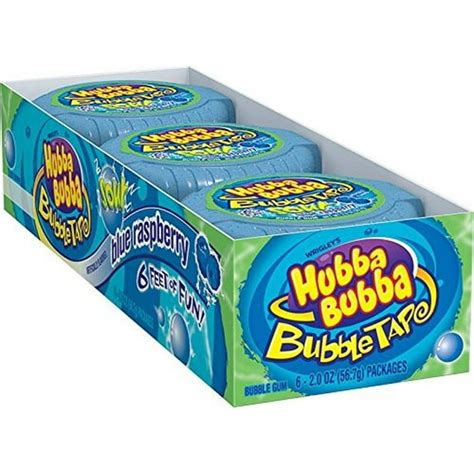 Hubba Bubba Bubble Tape Gum Sour Blue Raspberry, 2 Oz (Innerpack of 12 ...