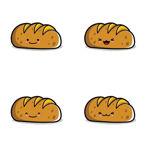 vector illustration of cute bread emoji 10521819 Vector Art at Vecteezy