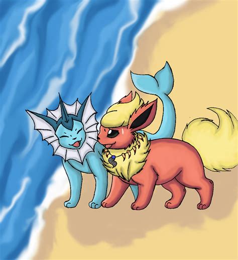 Flareon and Vaporeon by Morwint on DeviantArt