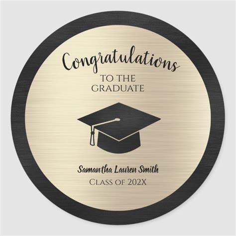 2023 Graduation Congratulations Graduate Gold Classic Round Sticker ...