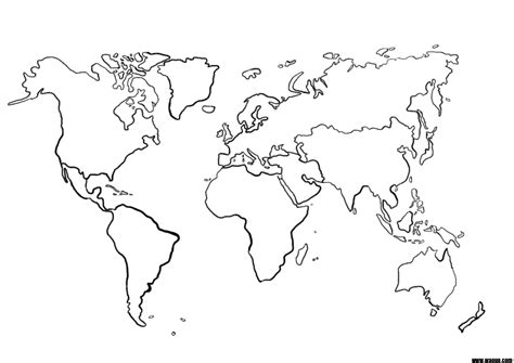 Une carte du monde (mappemonde) vierge pour la géographie à imprimer