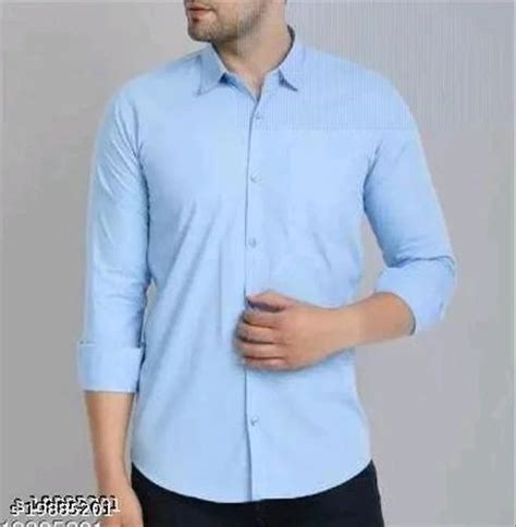 Collar Solid Blue Shirt For Men - M at Rs 270 | Sultanganj| ID ...