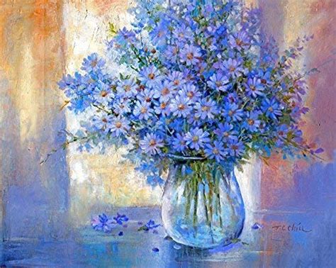 Buy Blue Flowers (small size) Art Print of Watercolor Painting - Flower ...