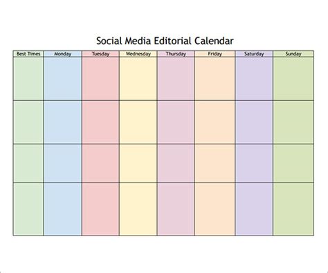 8 Sample Social Media Calendar Templates to Download | Sample Templates