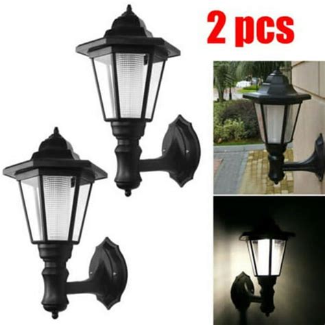 2pcs Waterproof Wall Mount Solar Lights Outdoor Pathway Gate Bright ...