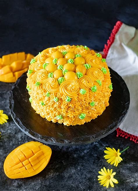 Eggless Mango Cake (Mango cake without butter) - Ruchiskitchen