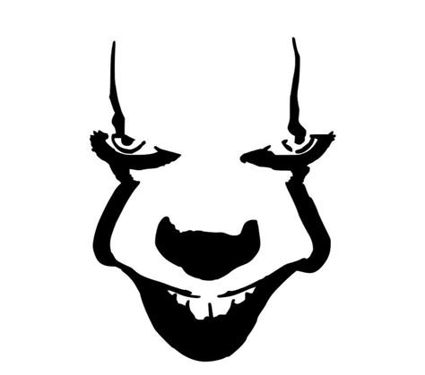 Scary Clown Stencil RE-USABLE 7 X 9.25 INCH - Etsy New Zealand