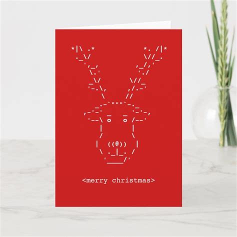 Merry Christmas Geek Reindeer ASCII Art card | Zazzle | Funny christmas ...