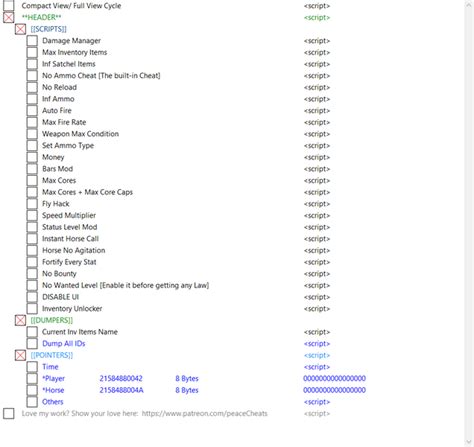 Red Dead Redemption 2 Cheat Engine Table