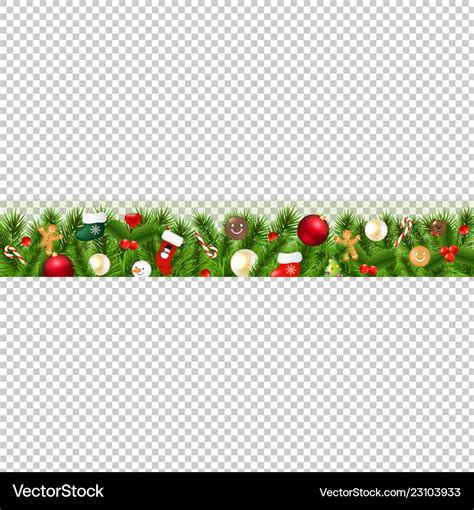 Christmas border isolated transparent background Vector Image