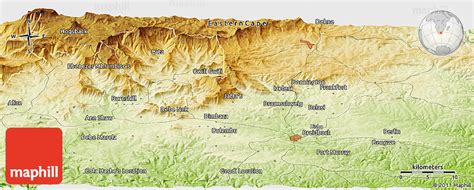 Physical Panoramic Map of Bisho