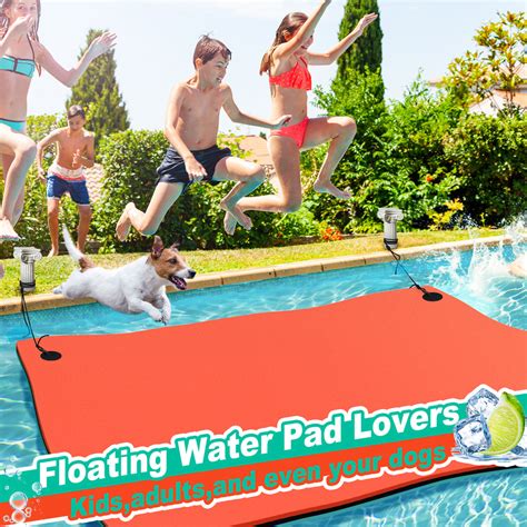 Floating Water Mat for 3 Person, VECUKTY 9'x 6' 3 Layer Lily Pad Pool ...