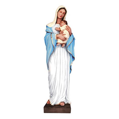 Mother Mary with Baby Jesus Statue, 100 cm in painted fiberglass FOR ...